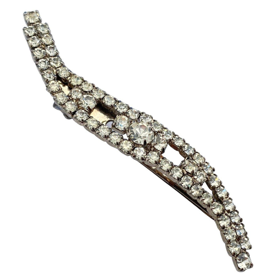 Vintage Art Deco Rhinestone Clip by Unsigned Beauty - Vintage Meet Modern Vintage Jewelry - Chicago, Illinois - #oldhollywoodglamour #vintagemeetmodern #designervintage #jewelrybox #antiquejewelry #vintagejewelry