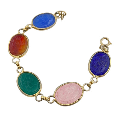 Vintage Colorful Semi Precious Gemstone Bracelet by Unsigned Beauty - Vintage Meet Modern Vintage Jewelry - Chicago, Illinois - #oldhollywoodglamour #vintagemeetmodern #designervintage #jewelrybox #antiquejewelry #vintagejewelry