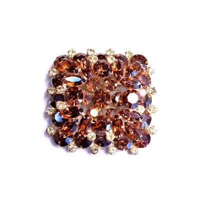 Vintage Amber and Yellow Citrine Rhinestone Brooch by Unsigned Beauty - Vintage Meet Modern Vintage Jewelry - Chicago, Illinois - #oldhollywoodglamour #vintagemeetmodern #designervintage #jewelrybox #antiquejewelry #vintagejewelry