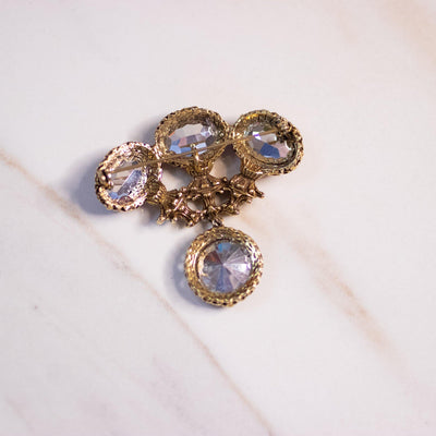 Vintage Pink Rhinestone Dangling Fob Style Brooch by Unsigned Beauty - Vintage Meet Modern Vintage Jewelry - Chicago, Illinois - #oldhollywoodglamour #vintagemeetmodern #designervintage #jewelrybox #antiquejewelry #vintagejewelry