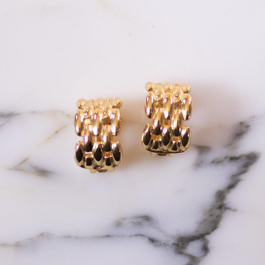 Vintage Christian Dior Gold Chain Link Statement Earrings by Christian Dior - Vintage Meet Modern Vintage Jewelry - Chicago, Illinois - #oldhollywoodglamour #vintagemeetmodern #designervintage #jewelrybox #antiquejewelry #vintagejewelry