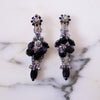 Vintage Jet and Blue Aurora Borealis Statement Earrings by Unsigned Beauty - Vintage Meet Modern Vintage Jewelry - Chicago, Illinois - #oldhollywoodglamour #vintagemeetmodern #designervintage #jewelrybox #antiquejewelry #vintagejewelry