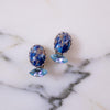 Vintage Speckled Blue and Light Blue Rhinestone Earrings by Unsigned Beauties - Vintage Meet Modern Vintage Jewelry - Chicago, Illinois - #oldhollywoodglamour #vintagemeetmodern #designervintage #jewelrybox #antiquejewelry #vintagejewelry