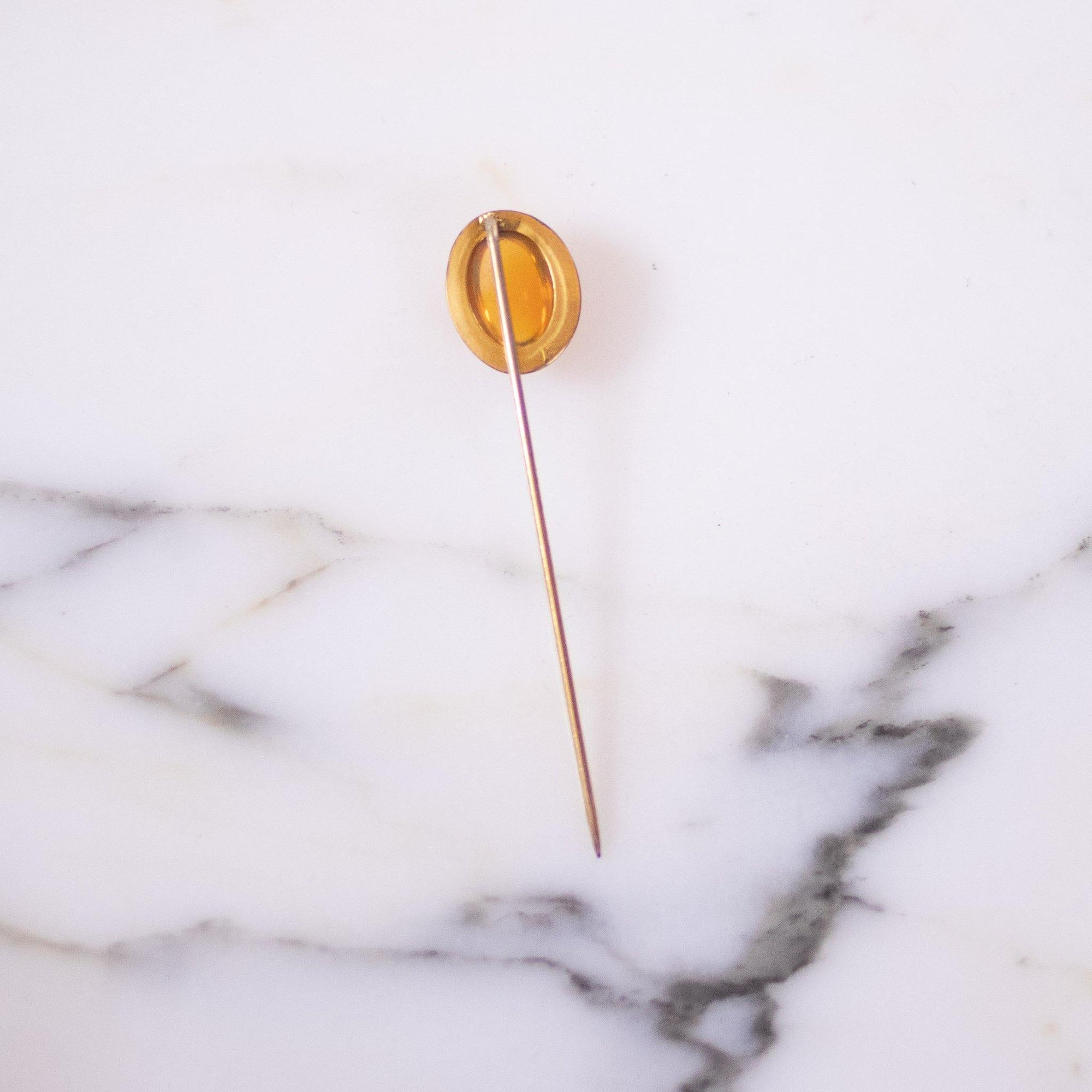 Vintage 1930s Era Jelly Opal Stick Pin Brooch by Unsigned Beauty - Vintage Meet Modern Vintage Jewelry - Chicago, Illinois - #oldhollywoodglamour #vintagemeetmodern #designervintage #jewelrybox #antiquejewelry #vintagejewelry
