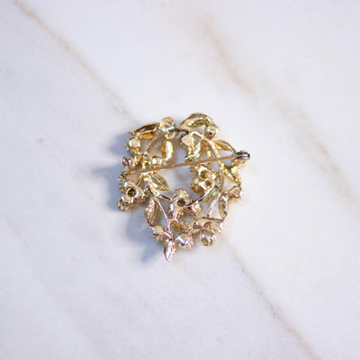 Vintage Amber Rhinestone Flower Brooch by Coro - Vintage Meet Modern Vintage Jewelry - Chicago, Illinois - #oldhollywoodglamour #vintagemeetmodern #designervintage #jewelrybox #antiquejewelry #vintagejewelry
