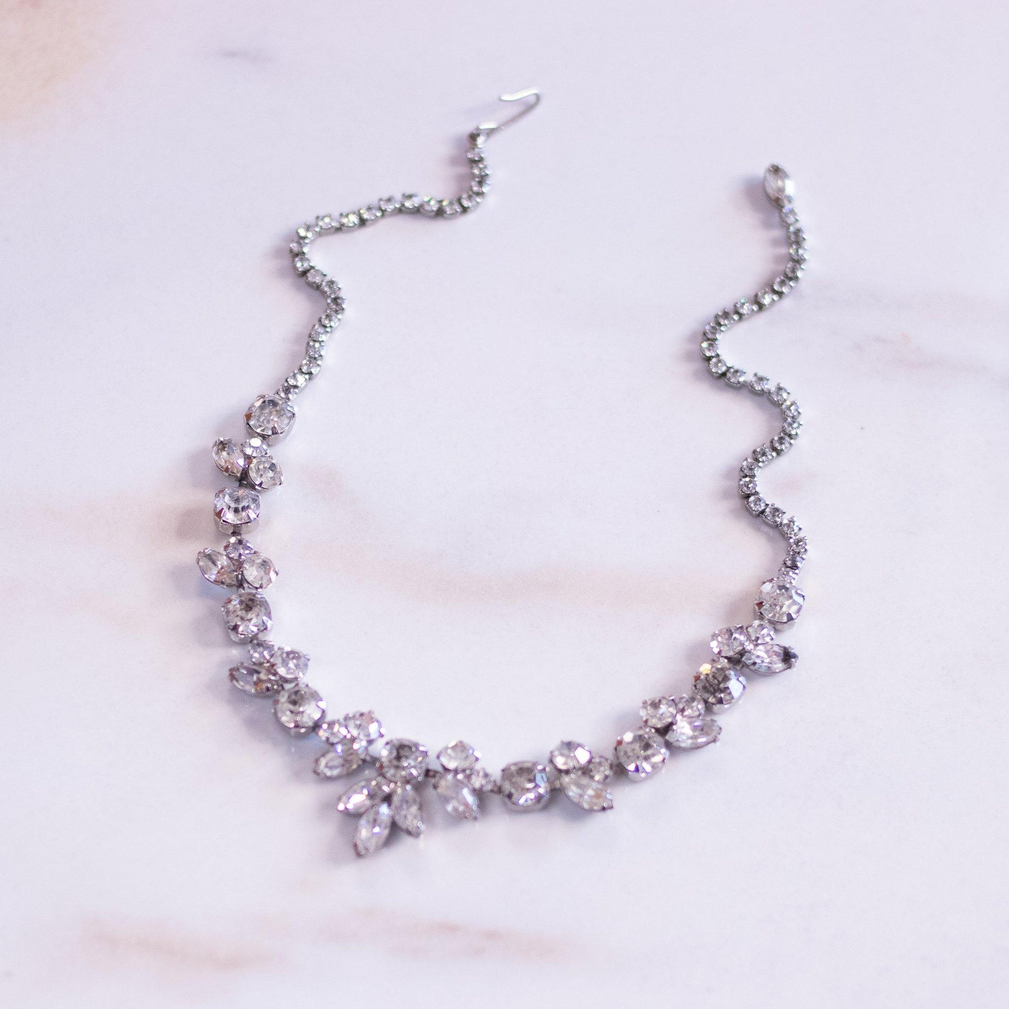 Vintage Art Deco Diamante Necklace by Unsigned Beauty - Vintage Meet Modern Vintage Jewelry - Chicago, Illinois - #oldhollywoodglamour #vintagemeetmodern #designervintage #jewelrybox #antiquejewelry #vintagejewelry
