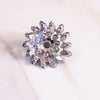 Vintage Blue and Green Rhinestone Medallion Brooch by Unsigned Beauty - Vintage Meet Modern Vintage Jewelry - Chicago, Illinois - #oldhollywoodglamour #vintagemeetmodern #designervintage #jewelrybox #antiquejewelry #vintagejewelry