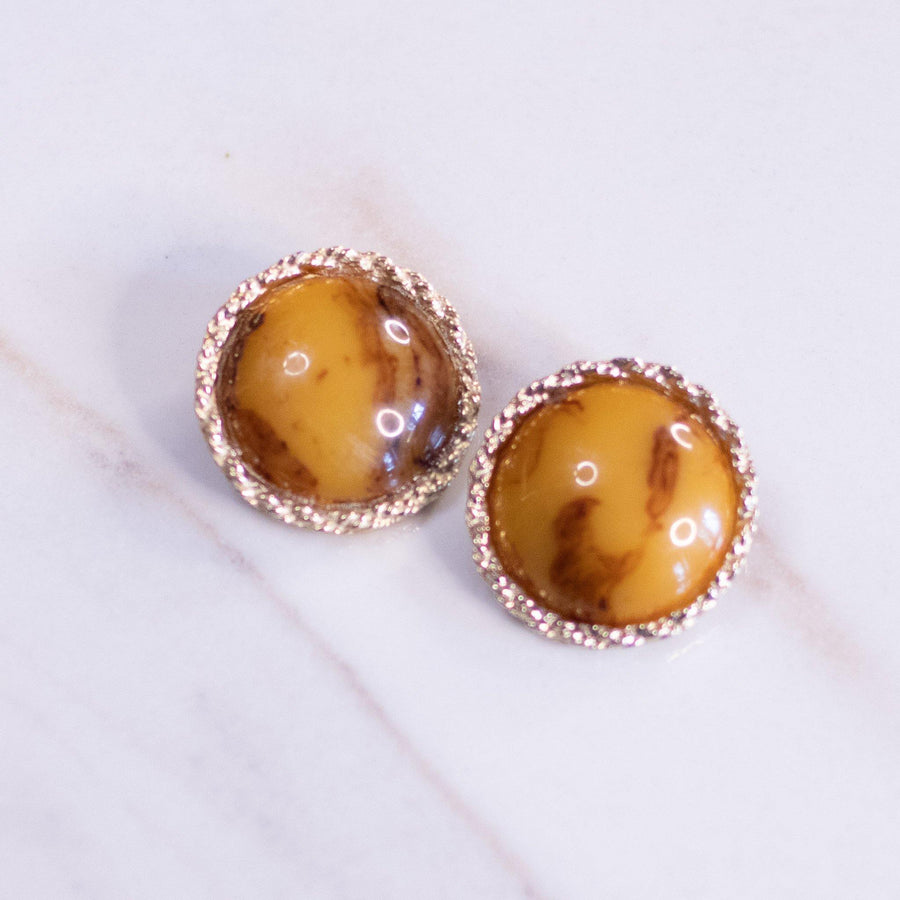 Vintage Butterscotch and Gold Cable Earrings by Unsigned Beauty - Vintage Meet Modern Vintage Jewelry - Chicago, Illinois - #oldhollywoodglamour #vintagemeetmodern #designervintage #jewelrybox #antiquejewelry #vintagejewelry