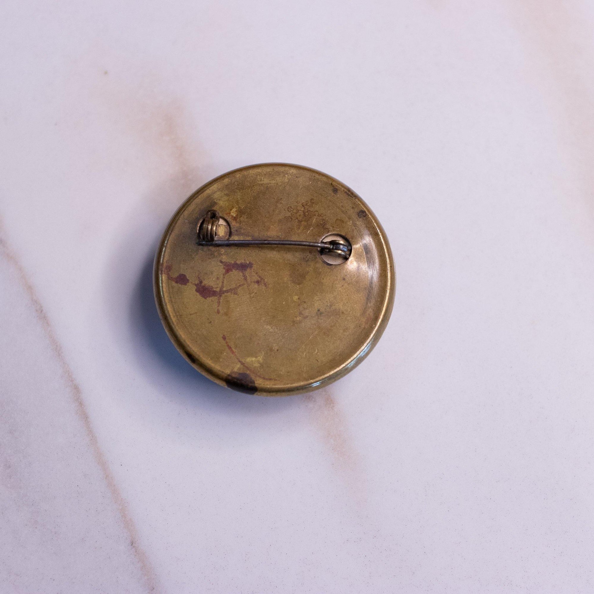 Vintage Essex Glass Brooch with Equestrian Scene by Unsigned Beauty - Vintage Meet Modern Vintage Jewelry - Chicago, Illinois - #oldhollywoodglamour #vintagemeetmodern #designervintage #jewelrybox #antiquejewelry #vintagejewelry