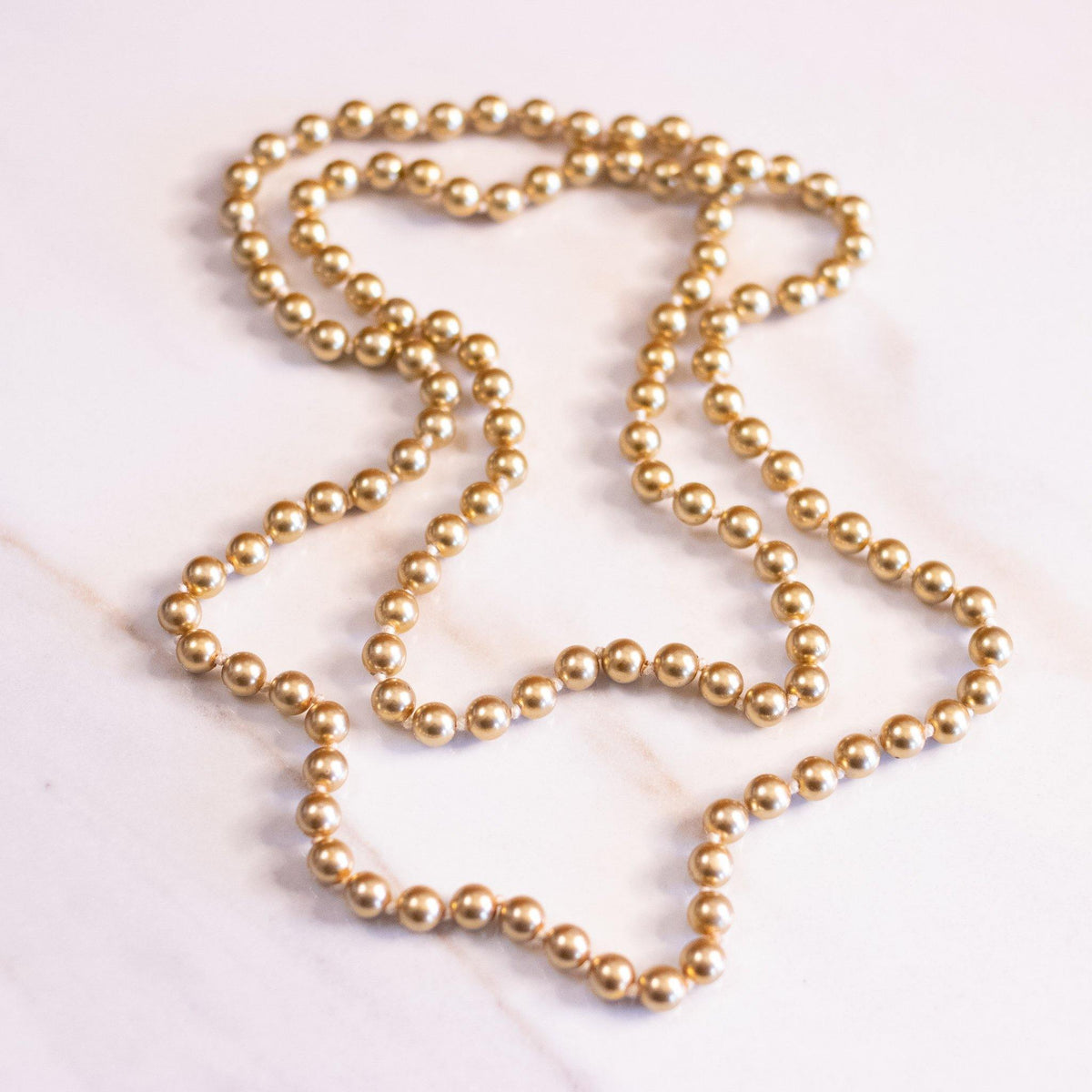 Vintage Faux Gold Pearl Necklace