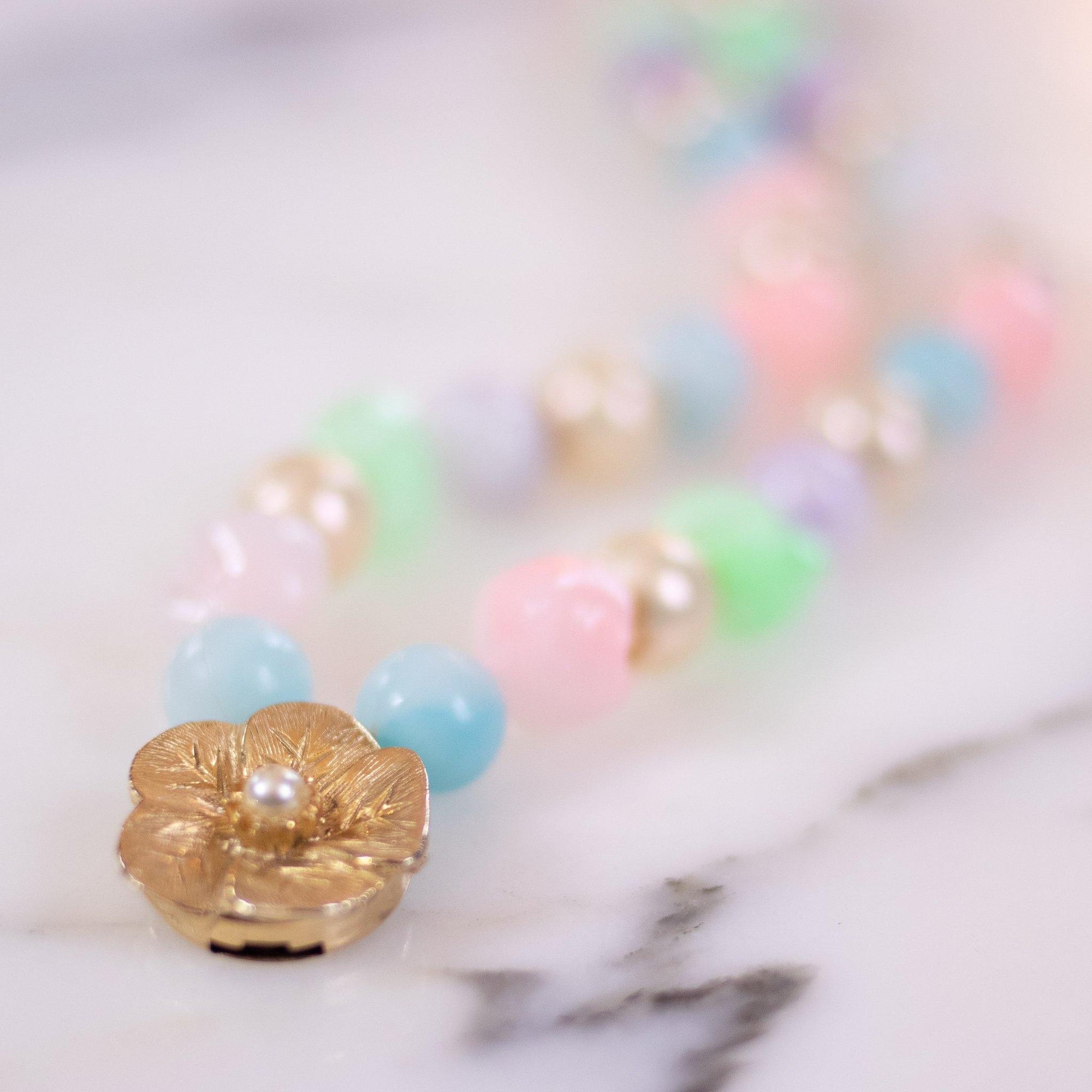 Vintage Faux Pearl and Green, Pink, Purple, Blue Bead Double Strand Bracelet by Unsigned Beauty - Vintage Meet Modern Vintage Jewelry - Chicago, Illinois - #oldhollywoodglamour #vintagemeetmodern #designervintage #jewelrybox #antiquejewelry #vintagejewelry