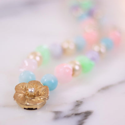Vintage Faux Pearl and Green, Pink, Purple, Blue Bead Double Strand Bracelet by Unsigned Beauty - Vintage Meet Modern Vintage Jewelry - Chicago, Illinois - #oldhollywoodglamour #vintagemeetmodern #designervintage #jewelrybox #antiquejewelry #vintagejewelry