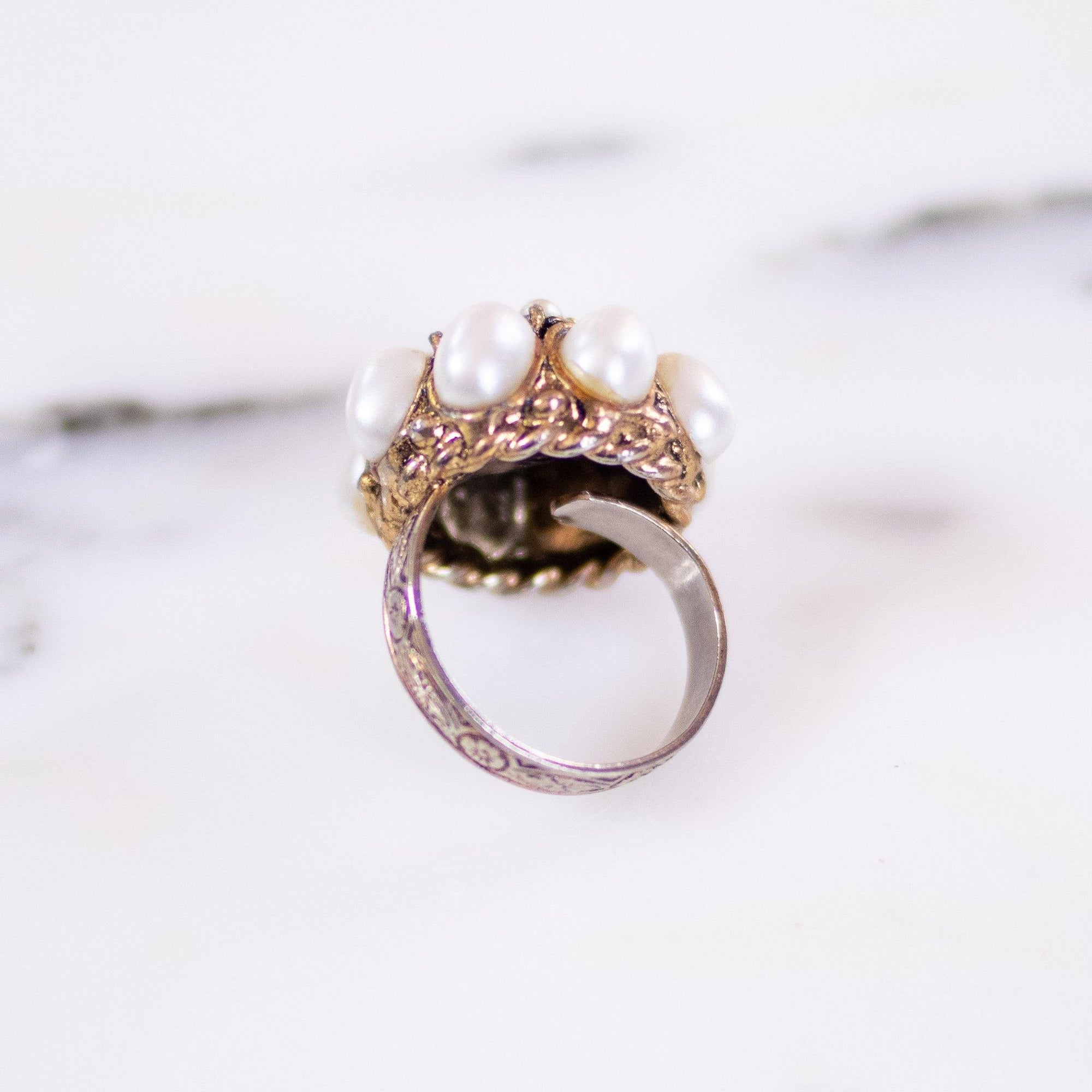 Vintage Faux Pearl Statement Ring by Unsigned Beauty - Vintage Meet Modern Vintage Jewelry - Chicago, Illinois - #oldhollywoodglamour #vintagemeetmodern #designervintage #jewelrybox #antiquejewelry #vintagejewelry
