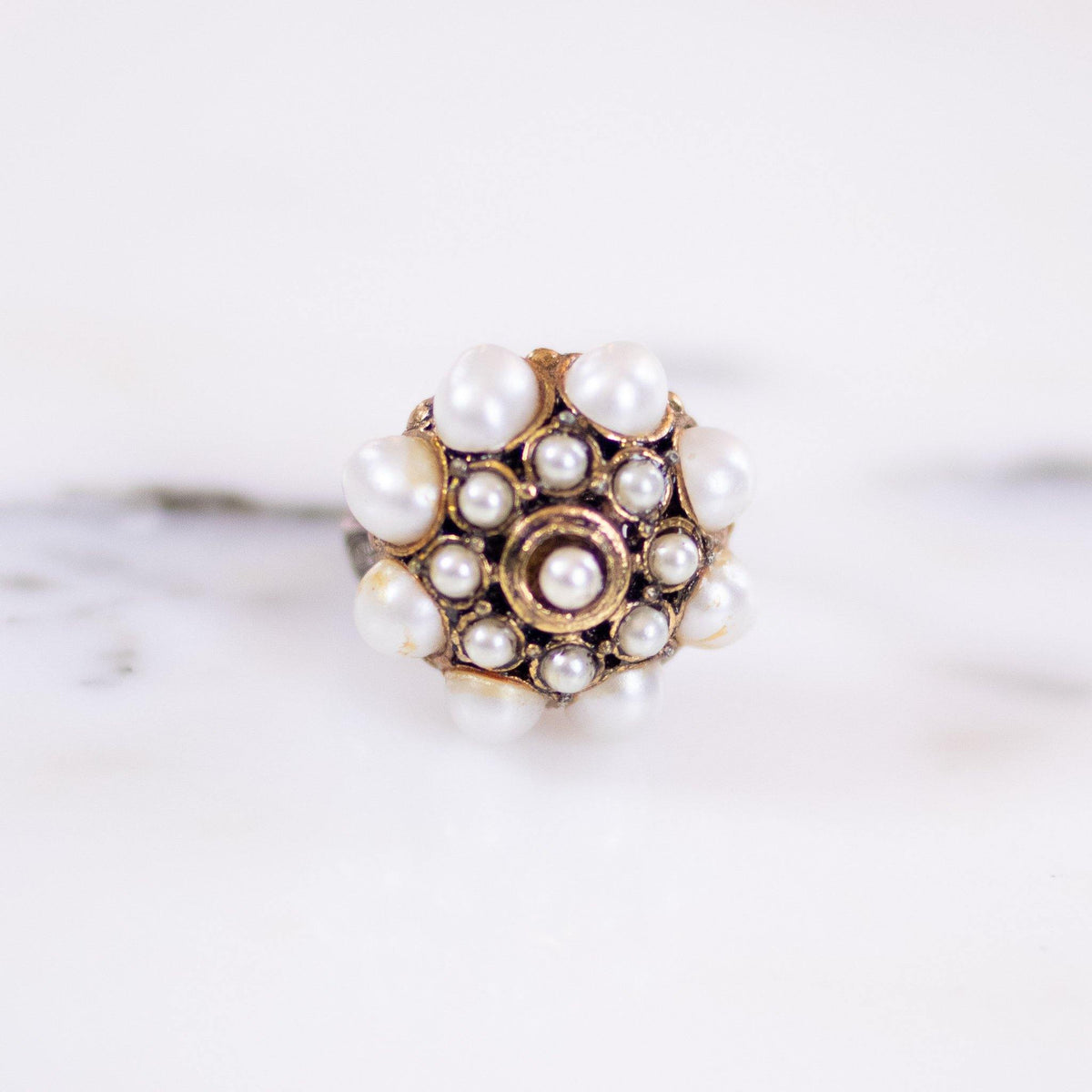Vintage Faux Pearl Statement Ring