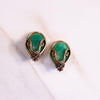 Vintage Green and Gold Statement Earrings by Unsigned Beauty - Vintage Meet Modern Vintage Jewelry - Chicago, Illinois - #oldhollywoodglamour #vintagemeetmodern #designervintage #jewelrybox #antiquejewelry #vintagejewelry