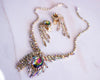 Vintage Juliana Heliotrope and Aurora Borealis Rhinestone Statement Necklace by Juliana - Vintage Meet Modern Vintage Jewelry - Chicago, Illinois - #oldhollywoodglamour #vintagemeetmodern #designervintage #jewelrybox #antiquejewelry #vintagejewelry