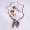 Vintage Juliana Heliotrope and Aurora Borealis Rhinestone Statement Necklace by Juliana - Vintage Meet Modern Vintage Jewelry - Chicago, Illinois - #oldhollywoodglamour #vintagemeetmodern #designervintage #jewelrybox #antiquejewelry #vintagejewelry