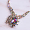 Vintage Juliana Heliotrope and Aurora Borealis Rhinestone Statement Necklace by Juliana - Vintage Meet Modern Vintage Jewelry - Chicago, Illinois - #oldhollywoodglamour #vintagemeetmodern #designervintage #jewelrybox #antiquejewelry #vintagejewelry