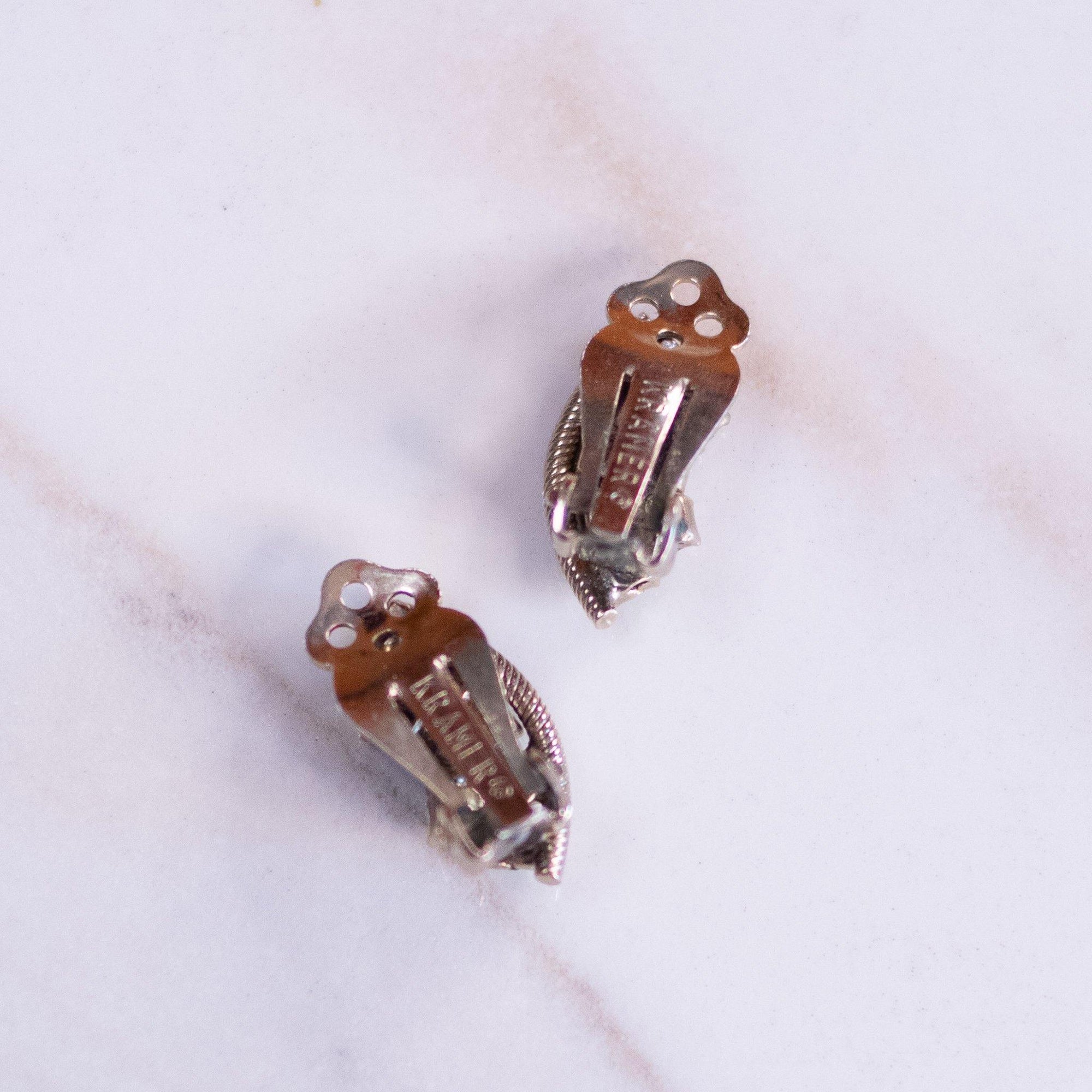 Vintage Kramer NY Petite Green and Pink Rhinestone Earrings by Kramer NY - Vintage Meet Modern Vintage Jewelry - Chicago, Illinois - #oldhollywoodglamour #vintagemeetmodern #designervintage #jewelrybox #antiquejewelry #vintagejewelry