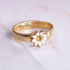 Vintage Kramer NY Rhinestone Daisy Gold Expansion Bracelet by Kramer NY - Vintage Meet Modern Vintage Jewelry - Chicago, Illinois - #oldhollywoodglamour #vintagemeetmodern #designervintage #jewelrybox #antiquejewelry #vintagejewelry