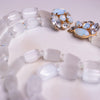 Vintage Matte Crystal with Opaline Clasp Double Strand Necklace by Valjean - Vintage Meet Modern Vintage Jewelry - Chicago, Illinois - #oldhollywoodglamour #vintagemeetmodern #designervintage #jewelrybox #antiquejewelry #vintagejewelry