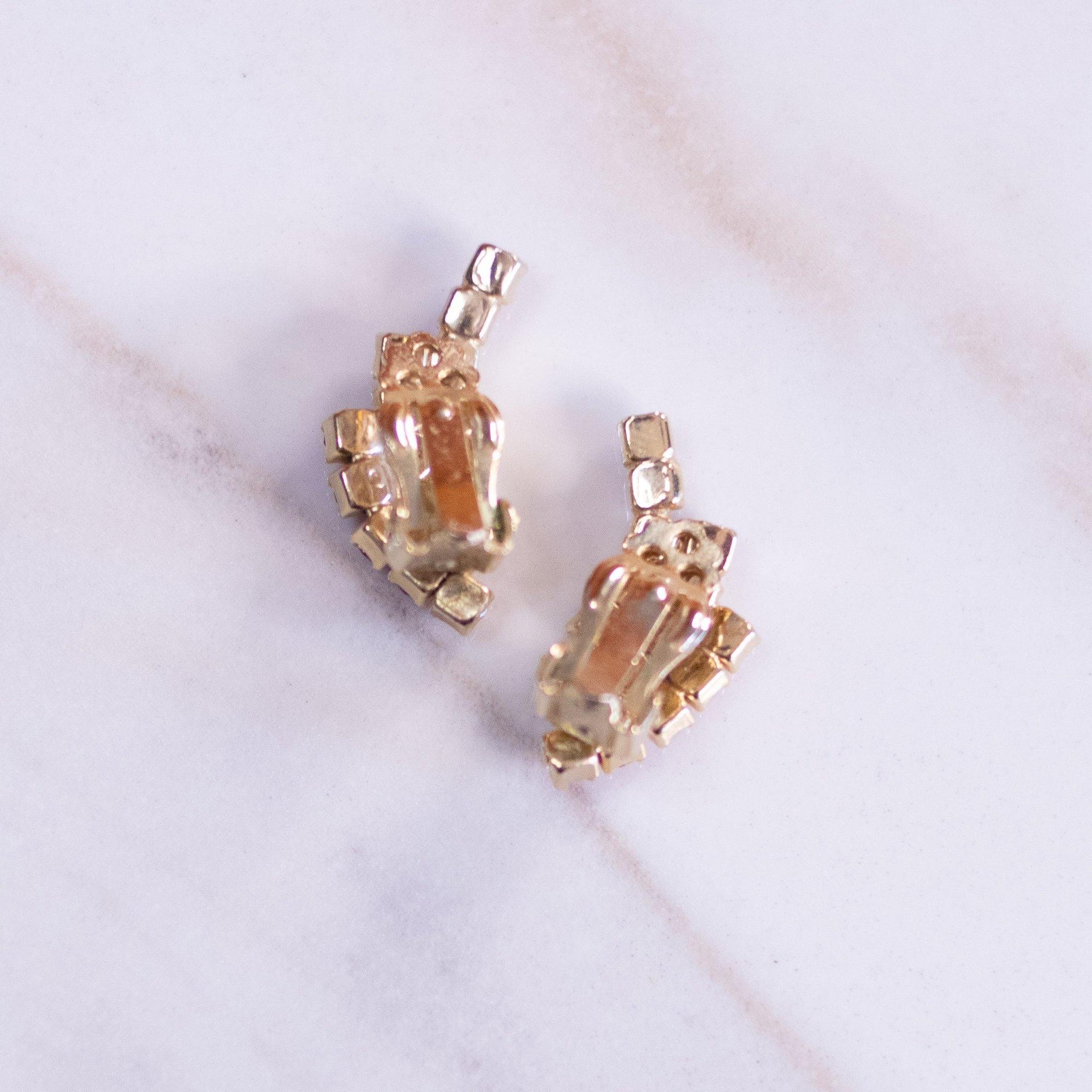 Vintage Petite Pink and Red Rhinestone Earrings by Unsigned Beauty - Vintage Meet Modern Vintage Jewelry - Chicago, Illinois - #oldhollywoodglamour #vintagemeetmodern #designervintage #jewelrybox #antiquejewelry #vintagejewelry