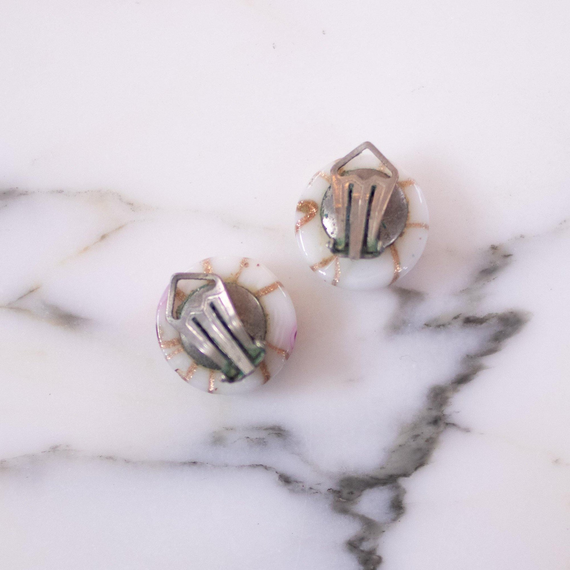 Vintage Venetian Wedding Cake Bead Earrings with Blue and Pink Flowers by Made in Italy - Vintage Meet Modern Vintage Jewelry - Chicago, Illinois - #oldhollywoodglamour #vintagemeetmodern #designervintage #jewelrybox #antiquejewelry #vintagejewelry