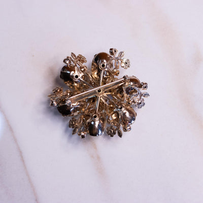 Vintage Lemon Crystal and Aurora Borealis Rhinestone Brooch by Unsigned Beauty - Vintage Meet Modern Vintage Jewelry - Chicago, Illinois - #oldhollywoodglamour #vintagemeetmodern #designervintage #jewelrybox #antiquejewelry #vintagejewelry