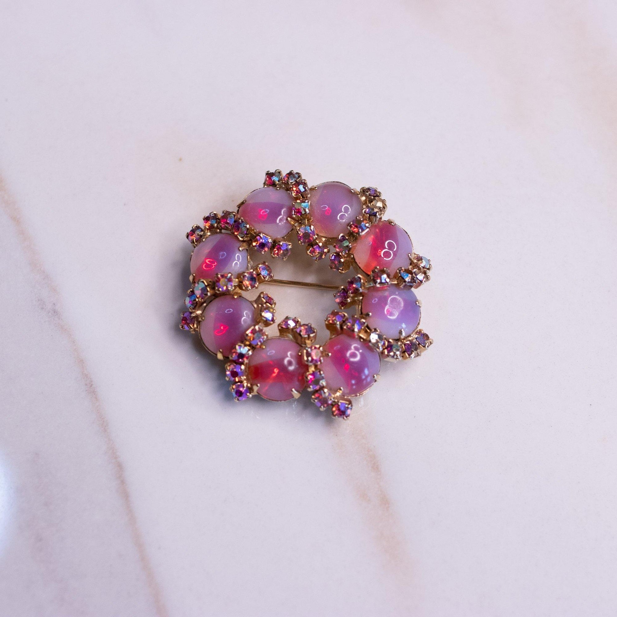 Vintage Weiss Shades of Pink Rhinestone by Weiss - Vintage Meet Modern Vintage Jewelry - Chicago, Illinois - #oldhollywoodglamour #vintagemeetmodern #designervintage #jewelrybox #antiquejewelry #vintagejewelry