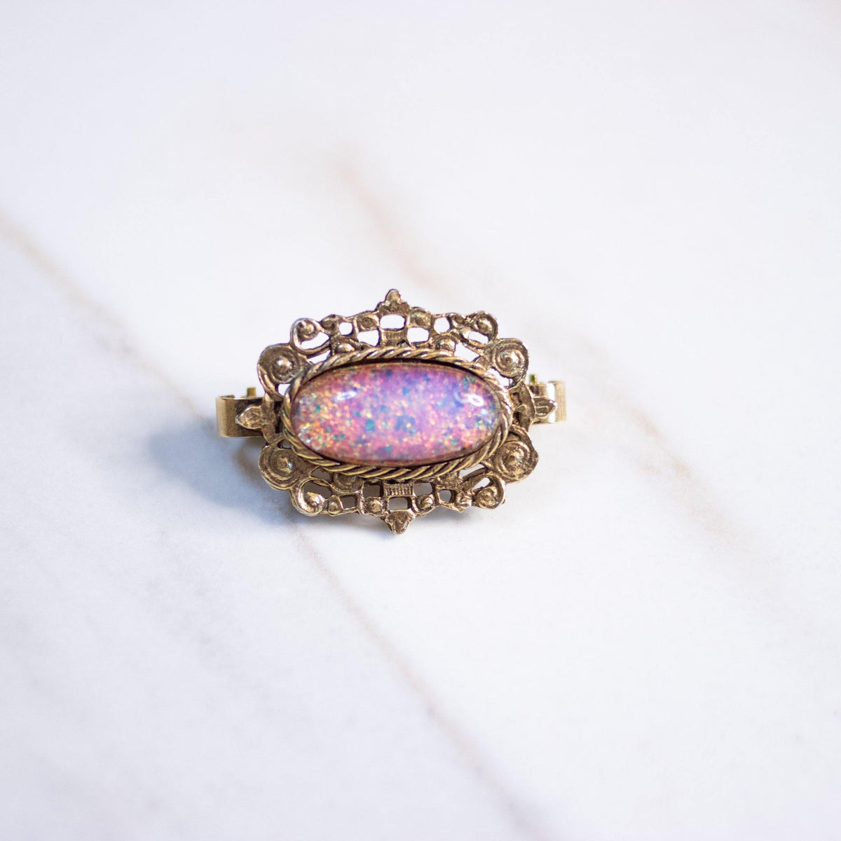 Vintage Opaline Glass Scarf Clip