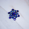 Vintage Blue Rhinestone Medallion Brooch ‘ by Unsigned Beauty - Vintage Meet Modern Vintage Jewelry - Chicago, Illinois - #oldhollywoodglamour #vintagemeetmodern #designervintage #jewelrybox #antiquejewelry #vintagejewelry