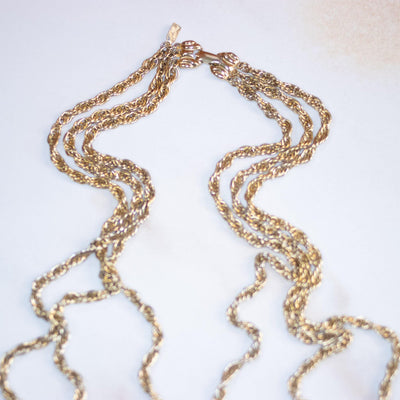 Vintage Gold Multi-Strand Layering Chain Statement Necklace by Taylor LTD. - Vintage Meet Modern Vintage Jewelry - Chicago, Illinois - #oldhollywoodglamour #vintagemeetmodern #designervintage #jewelrybox #antiquejewelry #vintagejewelry