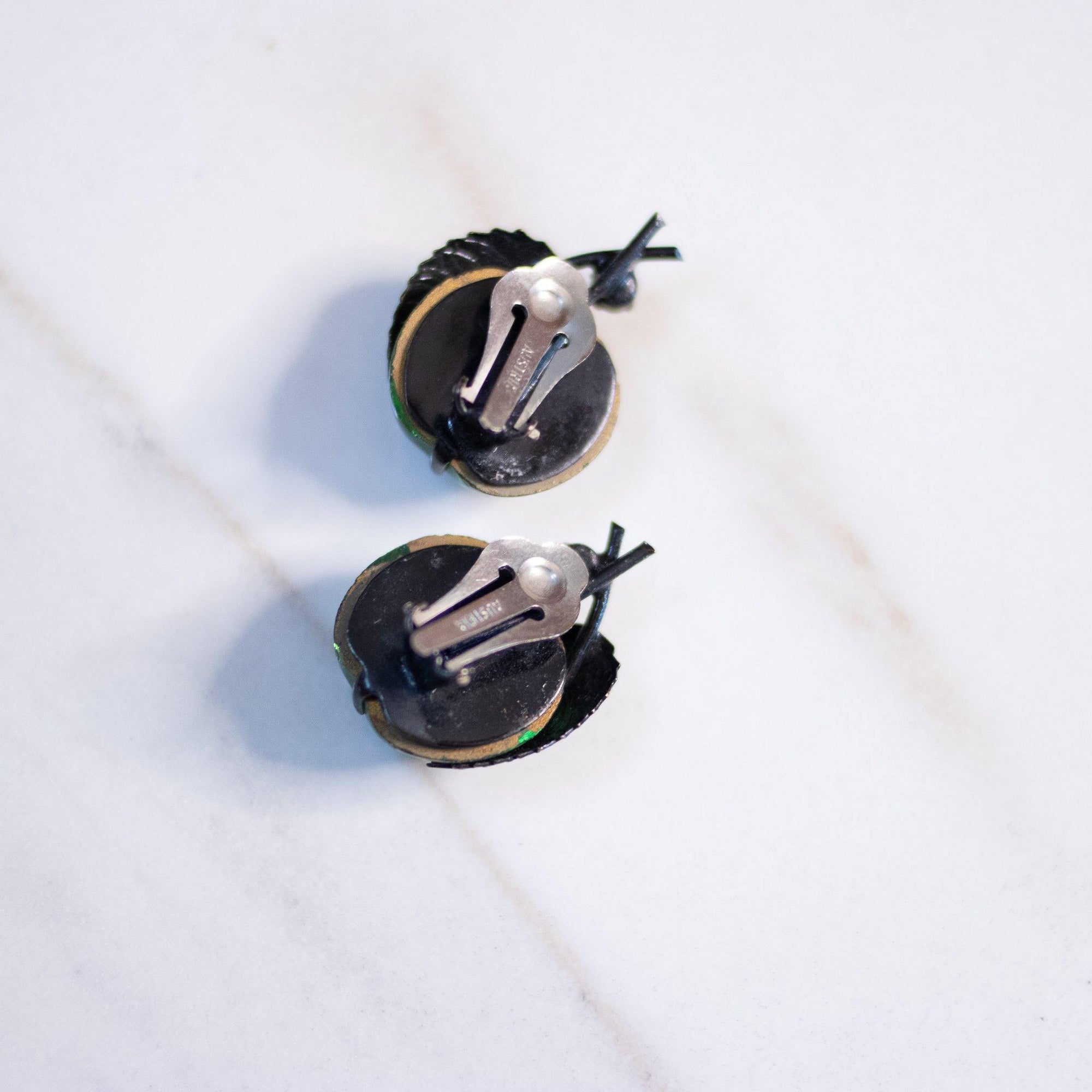 Vintage Green and Red Glass Cherry Earrings by Made in Austria - Vintage Meet Modern Vintage Jewelry - Chicago, Illinois - #oldhollywoodglamour #vintagemeetmodern #designervintage #jewelrybox #antiquejewelry #vintagejewelry