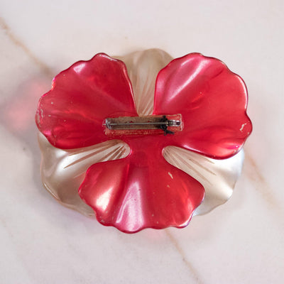 Vintage Huge Pink and Pearl Lucite Flower Brooch by Unsigned Beauty - Vintage Meet Modern Vintage Jewelry - Chicago, Illinois - #oldhollywoodglamour #vintagemeetmodern #designervintage #jewelrybox #antiquejewelry #vintagejewelry