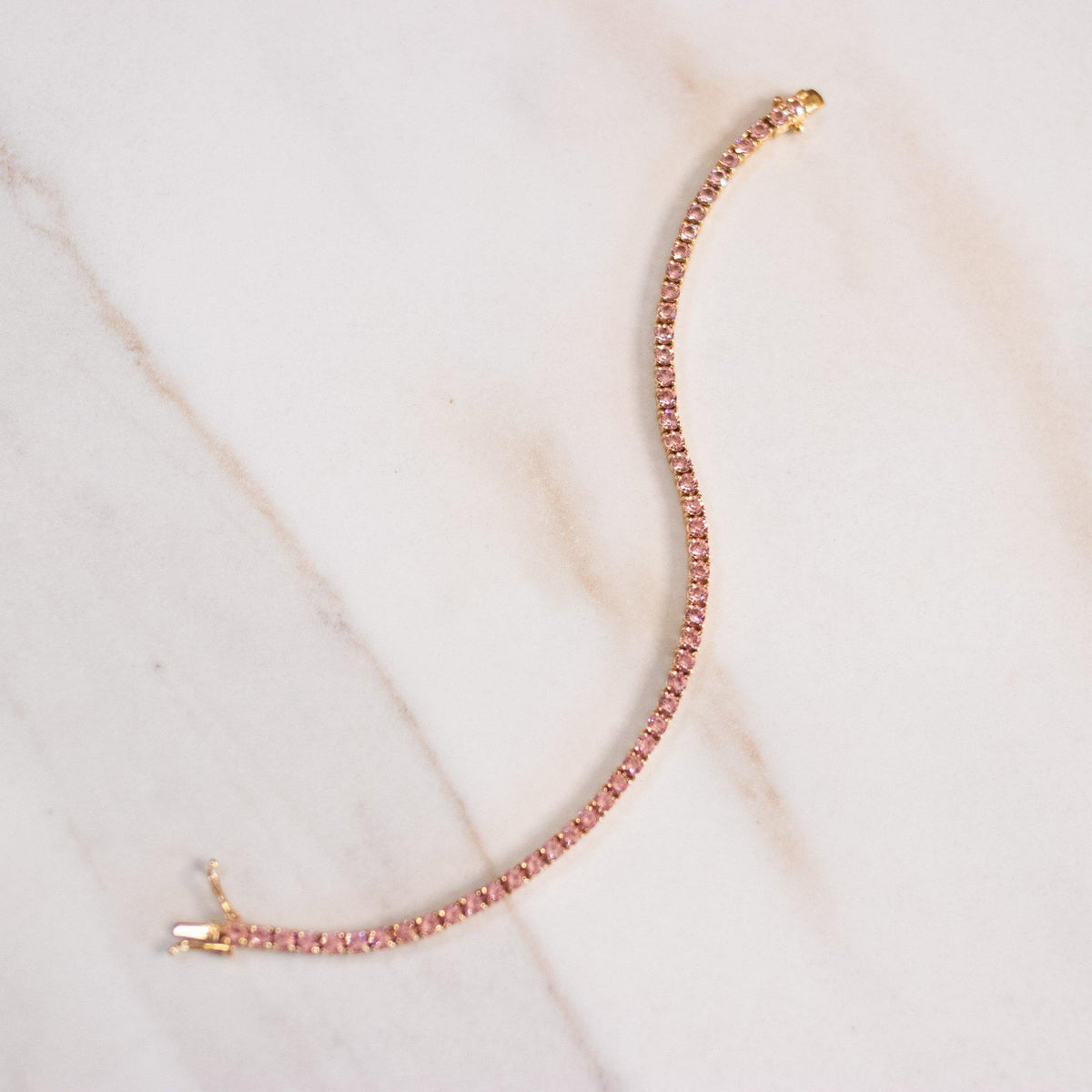 Vintage Joan Rivers Pink Crystal Tennis Bracelet