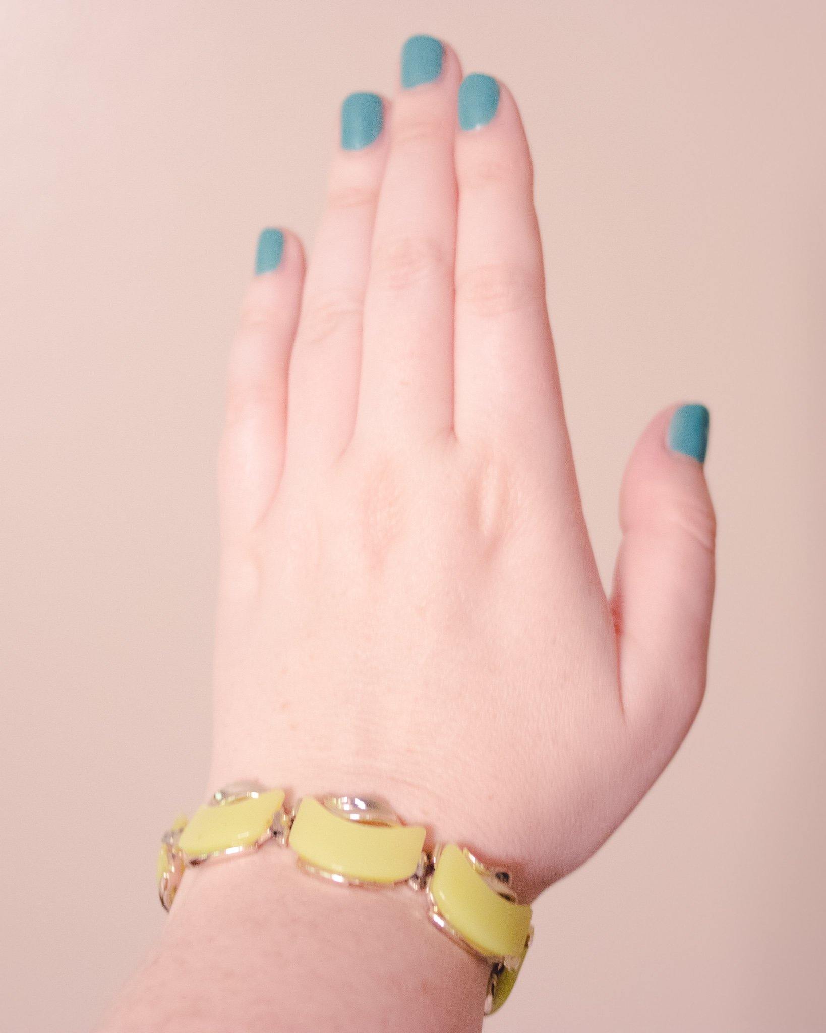 Vintage Light Green Thermoset Bracelet by Coro - Vintage Meet Modern Vintage Jewelry - Chicago, Illinois - #oldhollywoodglamour #vintagemeetmodern #designervintage #jewelrybox #antiquejewelry #vintagejewelry