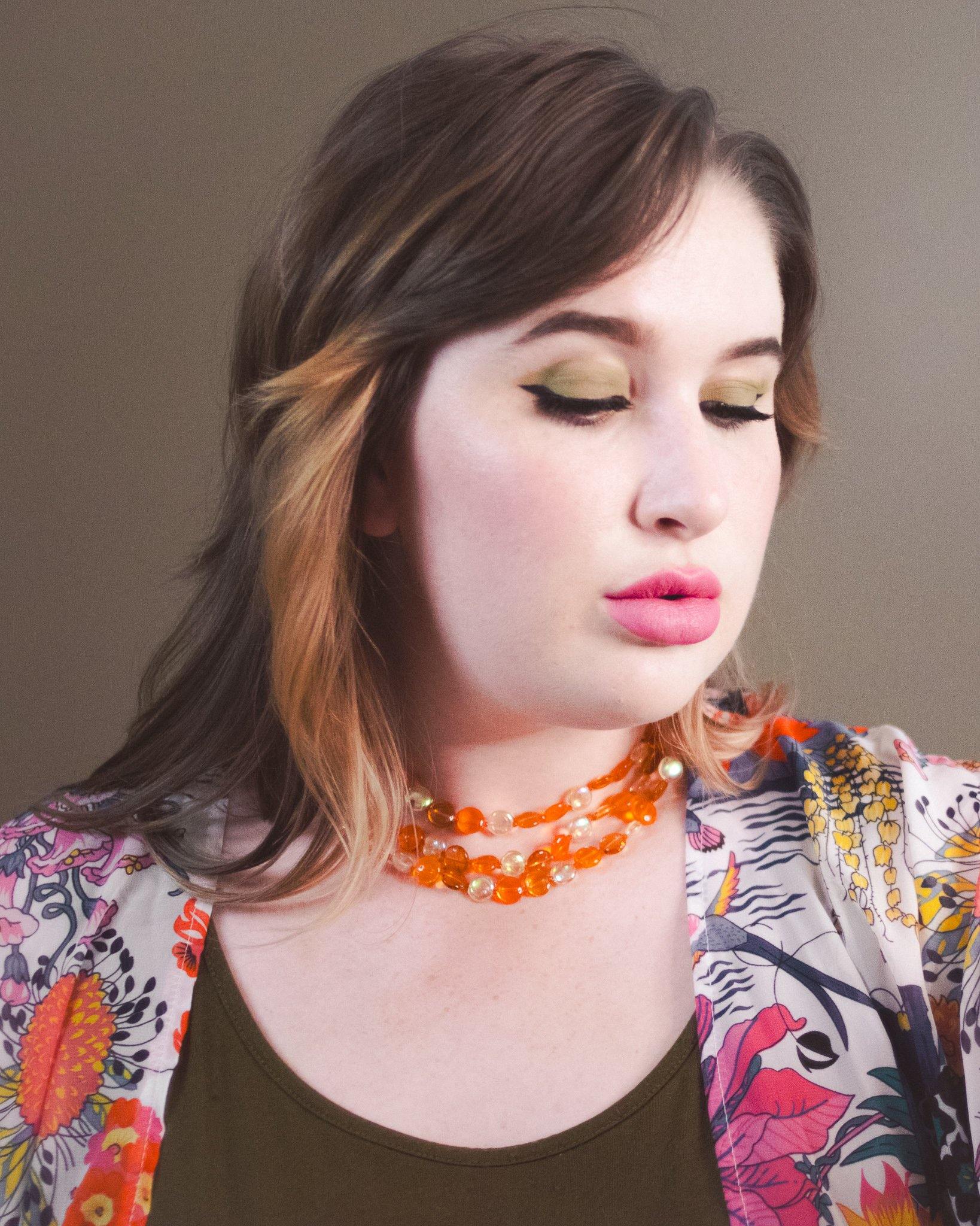 Vintage Marvella Orange and Yellow Glass Bead Triple Strand Necklace by Marvella - Vintage Meet Modern Vintage Jewelry - Chicago, Illinois - #oldhollywoodglamour #vintagemeetmodern #designervintage #jewelrybox #antiquejewelry #vintagejewelry