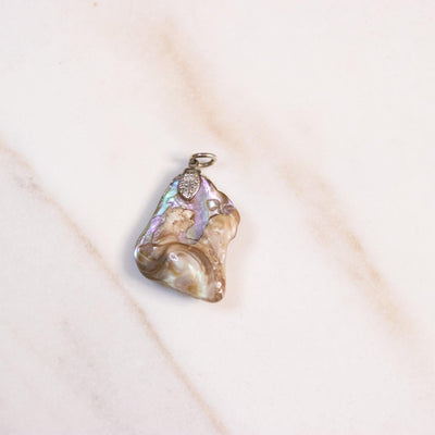 Vintage Natural Abalone Pendant Set in Sterling Silver by Unsigned Beauty - Vintage Meet Modern Vintage Jewelry - Chicago, Illinois - #oldhollywoodglamour #vintagemeetmodern #designervintage #jewelrybox #antiquejewelry #vintagejewelry