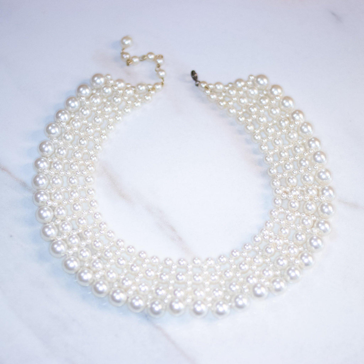 Vintage Pearl Bib Collar Necklace