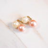 Vintage Pink and Cream Pearl Statement Earrings by Unsigned Beauty - Vintage Meet Modern Vintage Jewelry - Chicago, Illinois - #oldhollywoodglamour #vintagemeetmodern #designervintage #jewelrybox #antiquejewelry #vintagejewelry