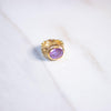 Vintage Purple Crystal Bezel Set Statement Ring by Unsigned Beauty - Vintage Meet Modern Vintage Jewelry - Chicago, Illinois - #oldhollywoodglamour #vintagemeetmodern #designervintage #jewelrybox #antiquejewelry #vintagejewelry