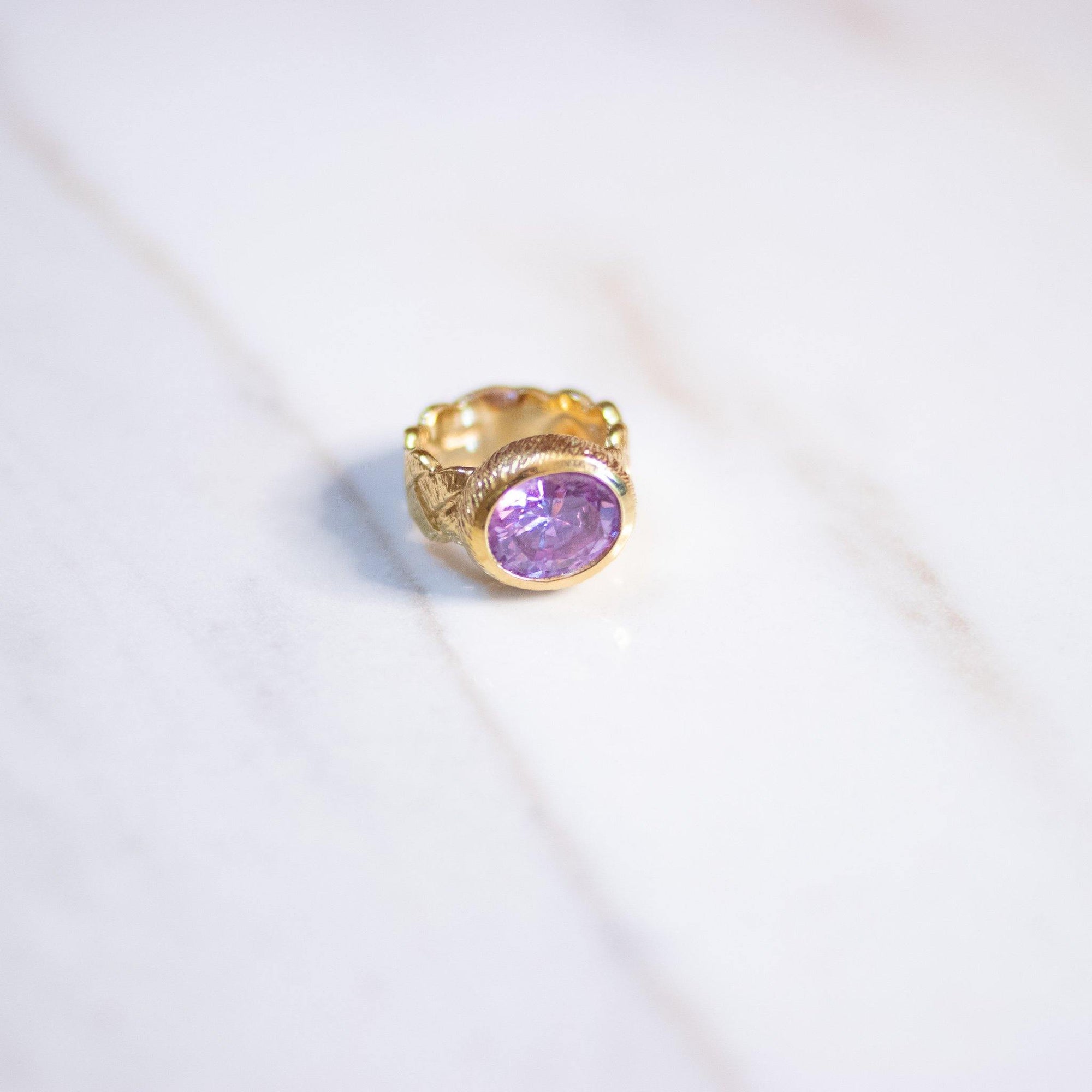 Vintage Purple Crystal Bezel Set Statement Ring by Unsigned Beauty - Vintage Meet Modern Vintage Jewelry - Chicago, Illinois - #oldhollywoodglamour #vintagemeetmodern #designervintage #jewelrybox #antiquejewelry #vintagejewelry