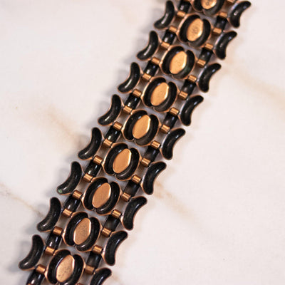 Vintage Renoir Copper Wide Articulated Link Bracelet by Renoir - Vintage Meet Modern Vintage Jewelry - Chicago, Illinois - #oldhollywoodglamour #vintagemeetmodern #designervintage #jewelrybox #antiquejewelry #vintagejewelry