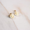 Vintage Petite White Rose Earrings by 1/20 12kt Gold Filled - Vintage Meet Modern Vintage Jewelry - Chicago, Illinois - #oldhollywoodglamour #vintagemeetmodern #designervintage #jewelrybox #antiquejewelry #vintagejewelry