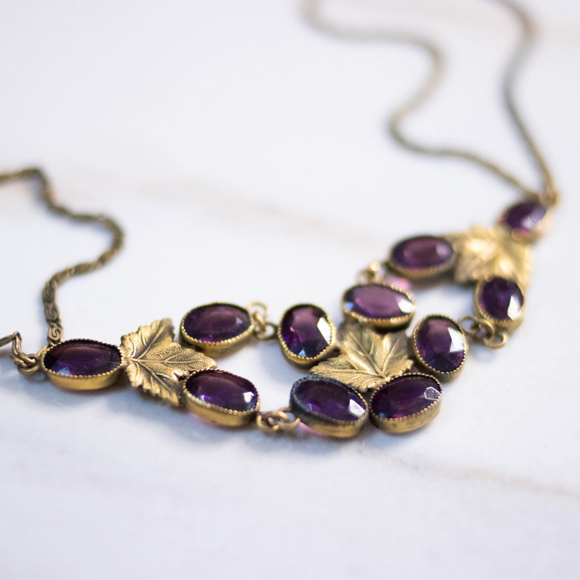 Vintage Art Nouveau Amethyst Crystal Necklace by Czech - Vintage Meet Modern Vintage Jewelry - Chicago, Illinois - #oldhollywoodglamour #vintagemeetmodern #designervintage #jewelrybox #antiquejewelry #vintagejewelry