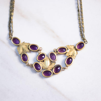 Vintage Art Nouveau Amethyst Crystal Necklace by Czech - Vintage Meet Modern Vintage Jewelry - Chicago, Illinois - #oldhollywoodglamour #vintagemeetmodern #designervintage #jewelrybox #antiquejewelry #vintagejewelry