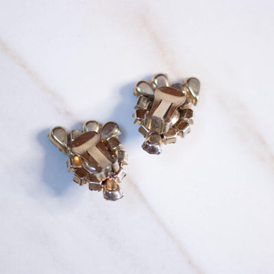 Vintage Juliana Golden Aurora Borealis Rhinestone Statement Earrings by Juliana - Vintage Meet Modern Vintage Jewelry - Chicago, Illinois - #oldhollywoodglamour #vintagemeetmodern #designervintage #jewelrybox #antiquejewelry #vintagejewelry
