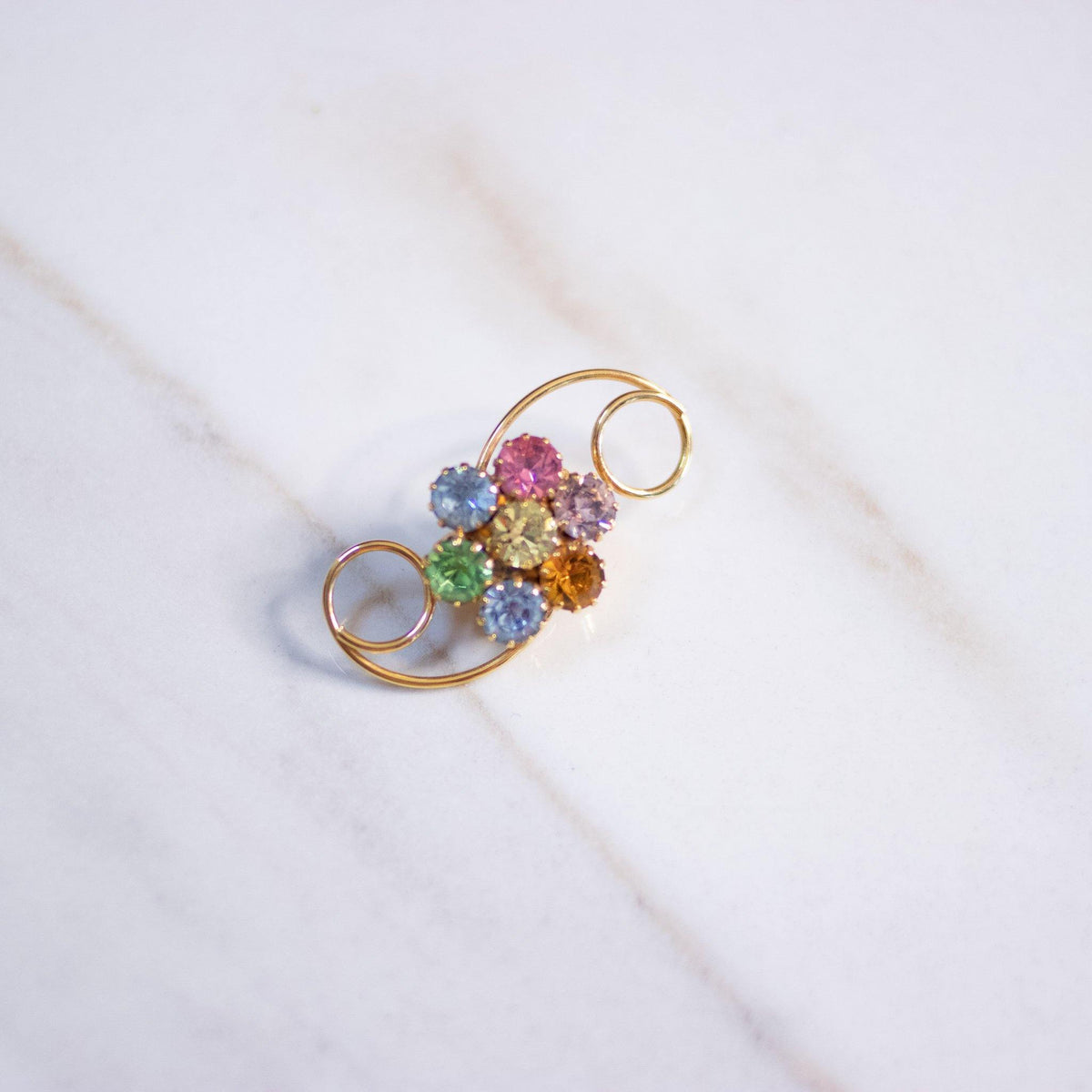 Vintage Petite Colorful Rhinestone Scatter Pin