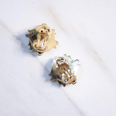Vintage Whiting and Davis Art Nouveau Gold Leaf Statement Earrings by Whiting and Davis - Vintage Meet Modern Vintage Jewelry - Chicago, Illinois - #oldhollywoodglamour #vintagemeetmodern #designervintage #jewelrybox #antiquejewelry #vintagejewelry