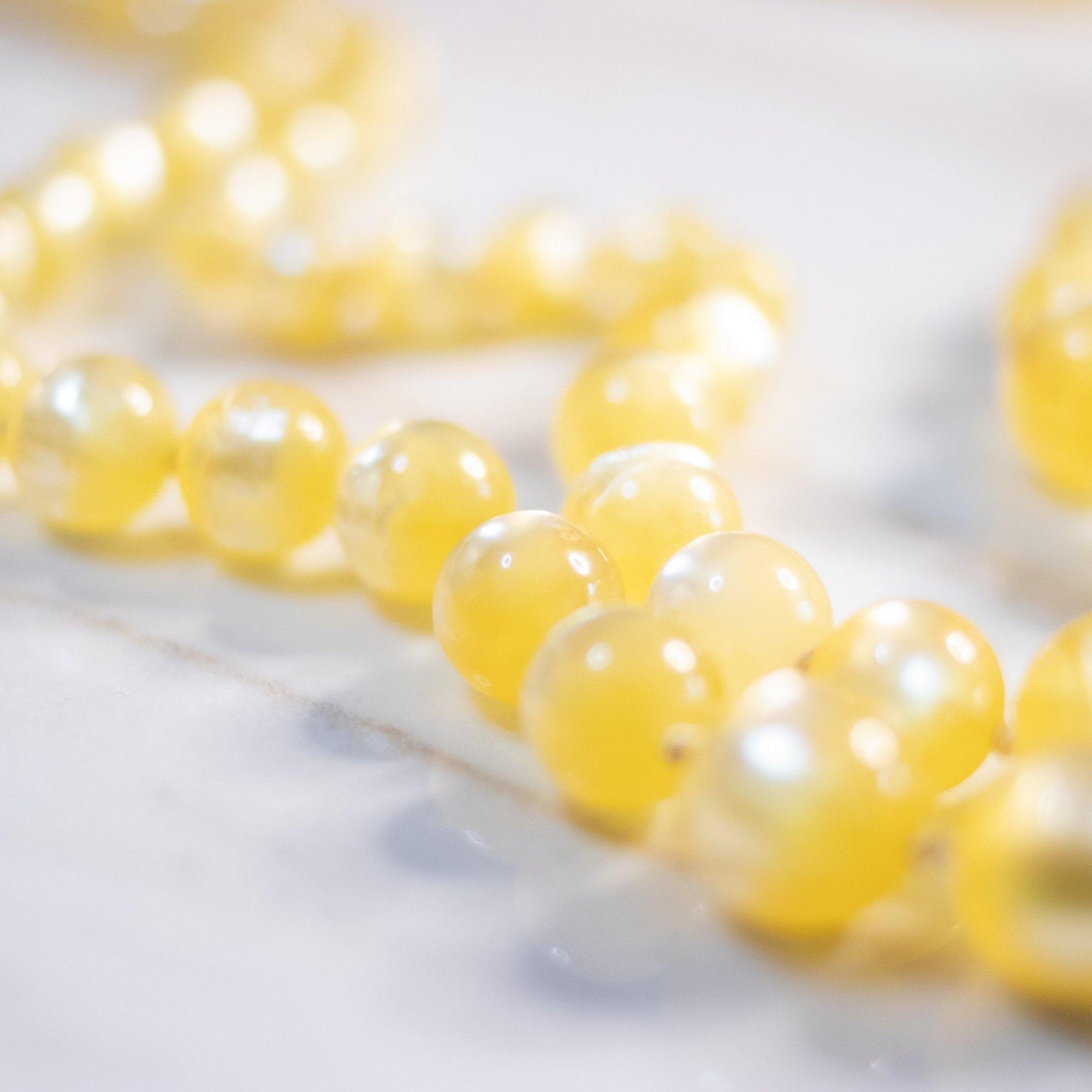 Vintage Alice Caviness Yellow Moonglow Double Strand Necklace by Alice Caviness - Vintage Meet Modern Vintage Jewelry - Chicago, Illinois - #oldhollywoodglamour #vintagemeetmodern #designervintage #jewelrybox #antiquejewelry #vintagejewelry